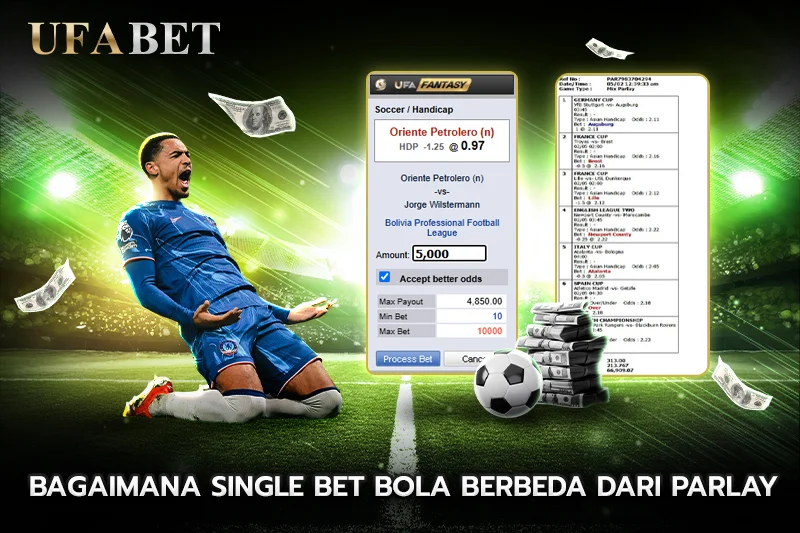 Bagaimana single bet bola berbeda dari parlay